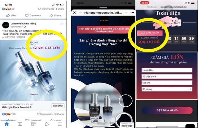 Người tiêu dùng kêu trời vì mua phải hàng giả trên  website giả mạo Lancôme Việt Nam - Ảnh 3.