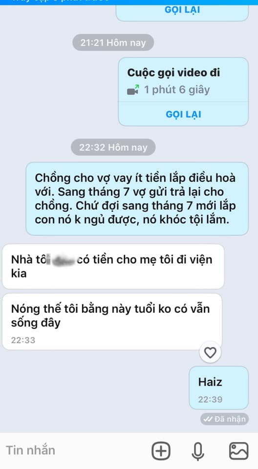 Mùa hè nóng nực, vợ vay tiền chồng sắm điều hòa cho con, đã không được đồng ý còn bị chửi thậm tệ thế này - Ảnh 2.