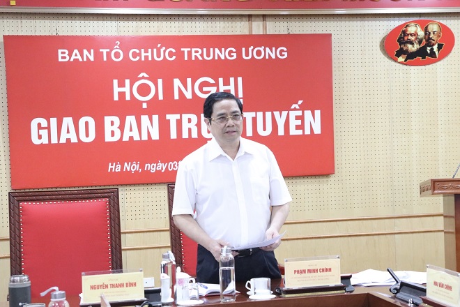 Đồng chí Phạm Minh Chính. Uỷ viên Bộ Chính trị, Bí thư Trung ương Đảng, Trưởng Ban Tổ chức Trung ương phát biểu kết luận tại Hội nghị.