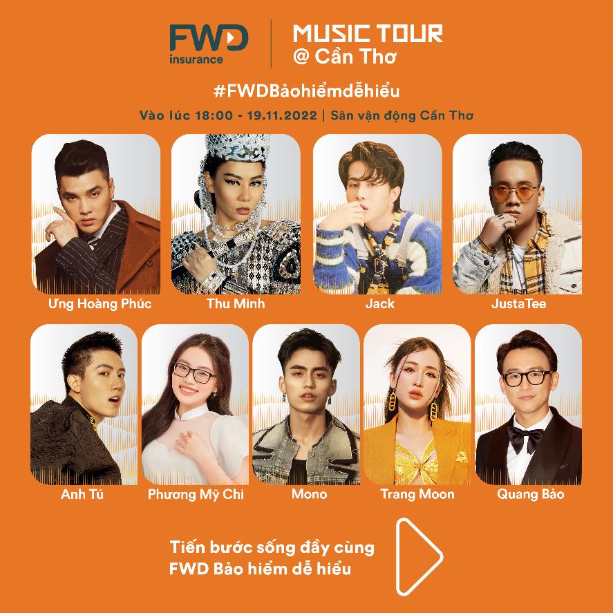 Điểm danh những nghệ sĩ sẽ góp mặt tại FWD Music Tour Cần Thơ - Ảnh 1.