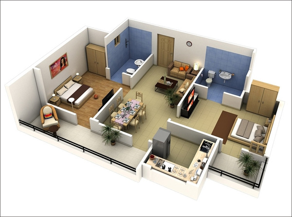 10 mẫu thiết kế căn hộ hai phòng ngủ khoa học và hợp lý cho gia đình trẻ - Ảnh 5.
