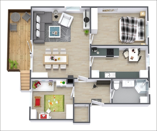 10 mẫu thiết kế căn hộ hai phòng ngủ khoa học và hợp lý cho gia đình trẻ - Ảnh 7.