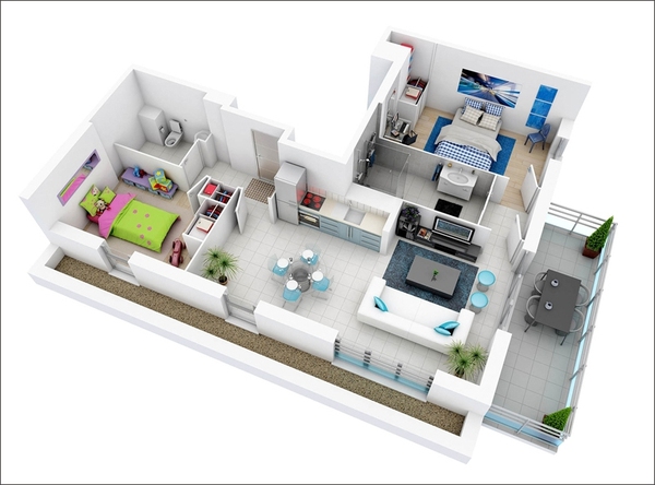 10 mẫu thiết kế căn hộ hai phòng ngủ khoa học và hợp lý cho gia đình trẻ - Ảnh 9.