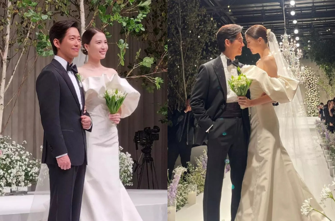 Đám cưới Nam Goong Min và Jin Ah Reum: Cô dâu chú rể đẹp lộng lẫy, Han So Hee và vợ chồng Park Shin Hye đến chúc mừng - Ảnh 1.
