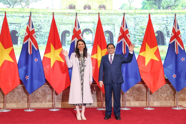 Thủ tướng Phạm Minh Chính chủ trì lễ đón chính thức Thủ tướng New Zealand - Ảnh 4.