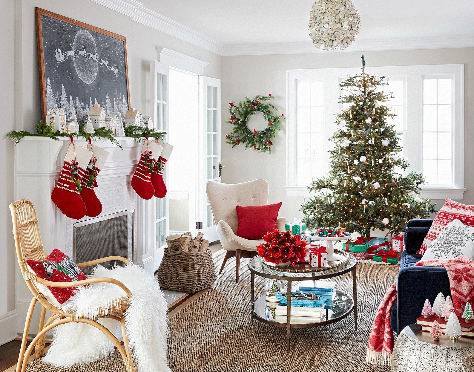 Khiến mọi vị khách ghé thăm đều choáng ngợp với những ý tưởng trang trí Giáng sinh phòng khách cực sang - Ảnh 4.