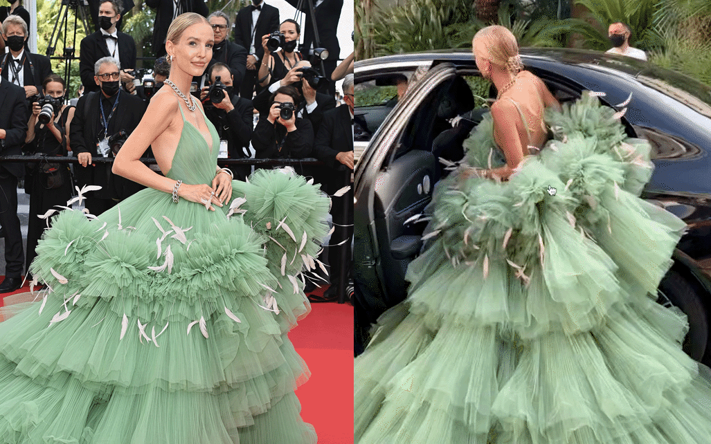 Đặc sản của Cannes: Những bộ váy áo cồng kềnh khiến “khổ chủ” di chuyển vất vả 