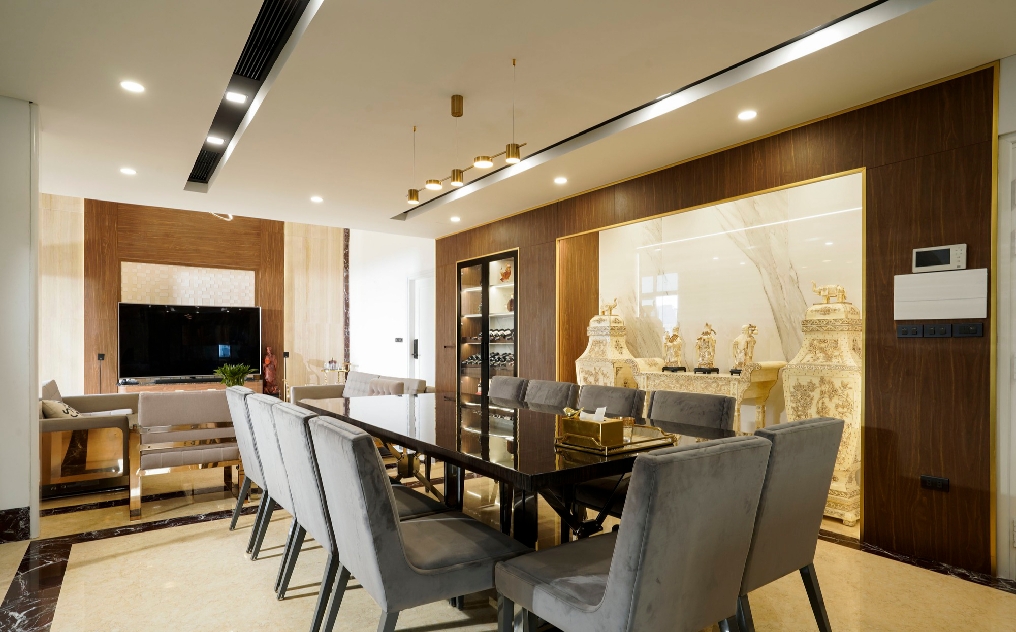 Gia chủ chịu chi 1,8 tỷ để thi công căn hộ Penthouse Hào Nam 250m² nâng tầm không gian sống - Ảnh 11.