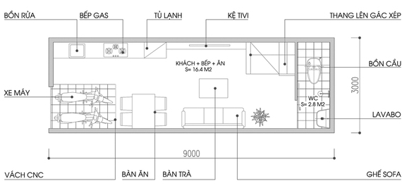 Tư vấn thiết kế và bố trí nội thất nhà ống rộng 27m² cho gia đình 3 người - Ảnh 1.