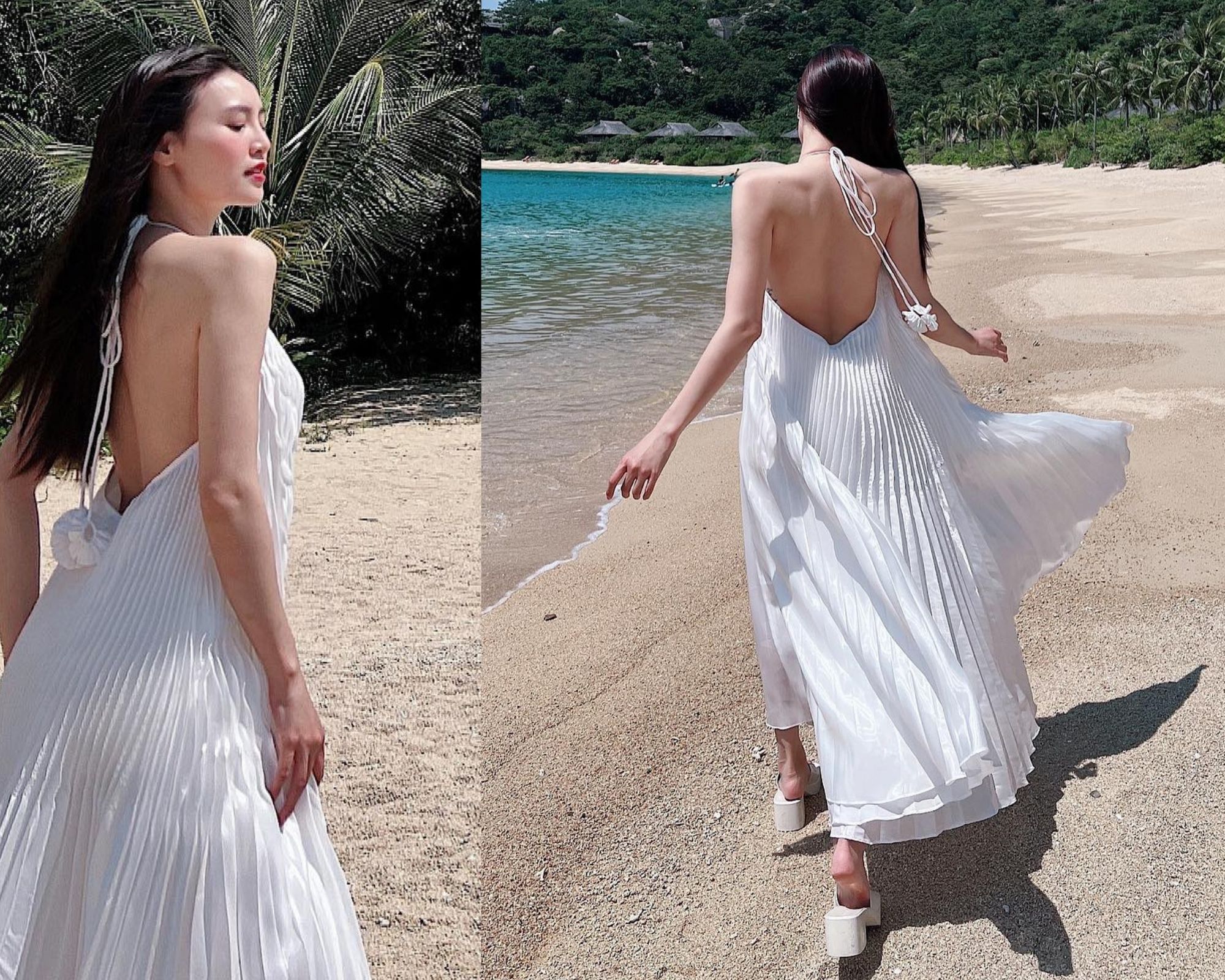 12 cách mặc váy maxi đi biển đẹp mãn nhãn của sao Việt - Ảnh 4.
