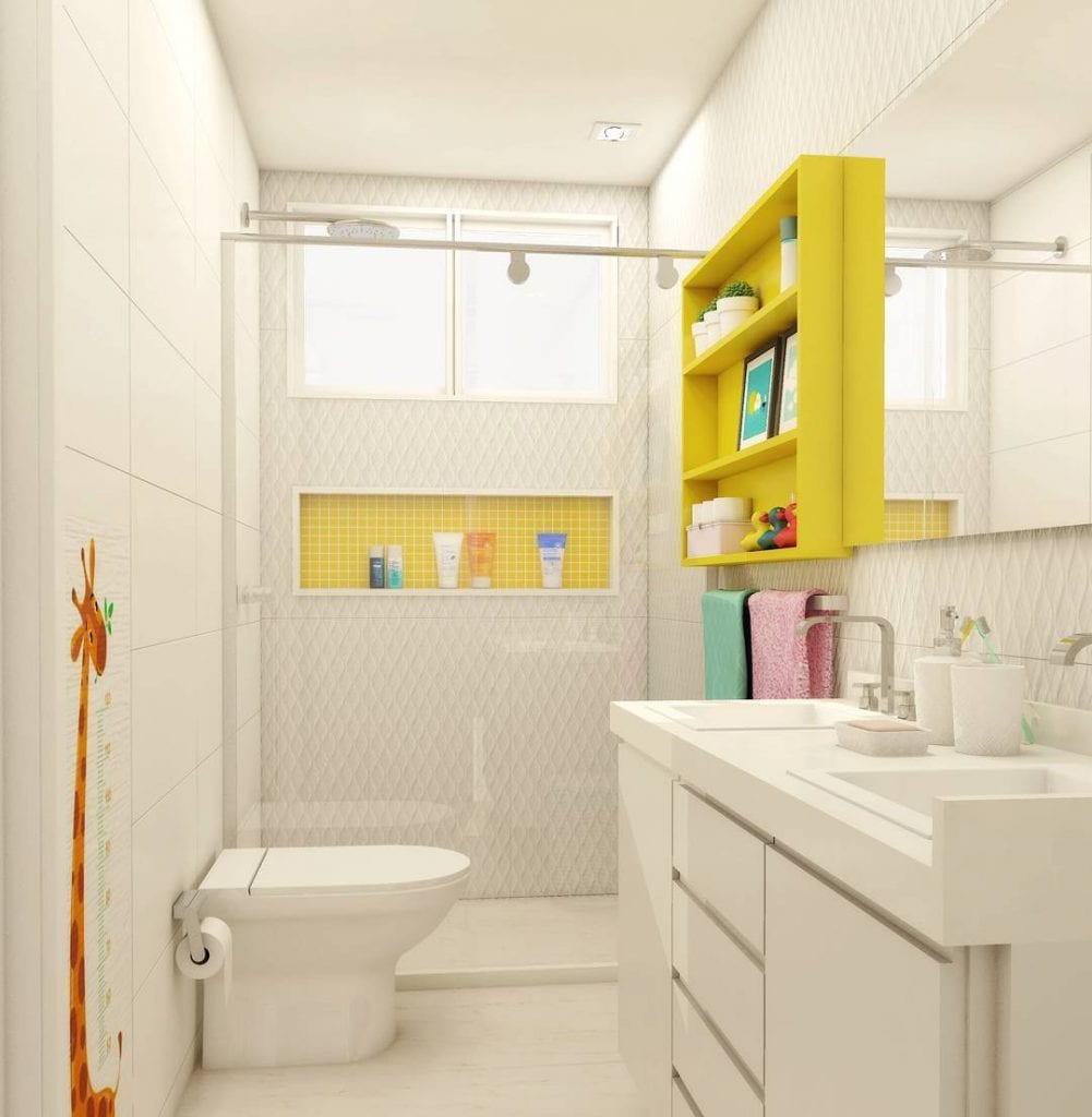Bí quyết cho căn phòng tắm luôn tươi sáng, sinh động là bổ sung gam màu vàng nắng - Ảnh 12.
