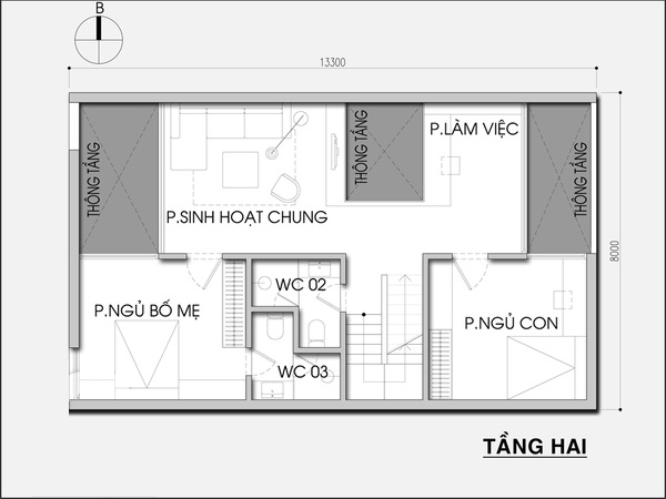 Tư vấn thiết kế nhà ống 3 tầng với nhiều khoảng xanh - Ảnh 2.