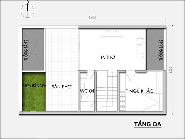 Tư vấn thiết kế nhà ống 3 tầng với nhiều khoảng xanh - Ảnh 3.