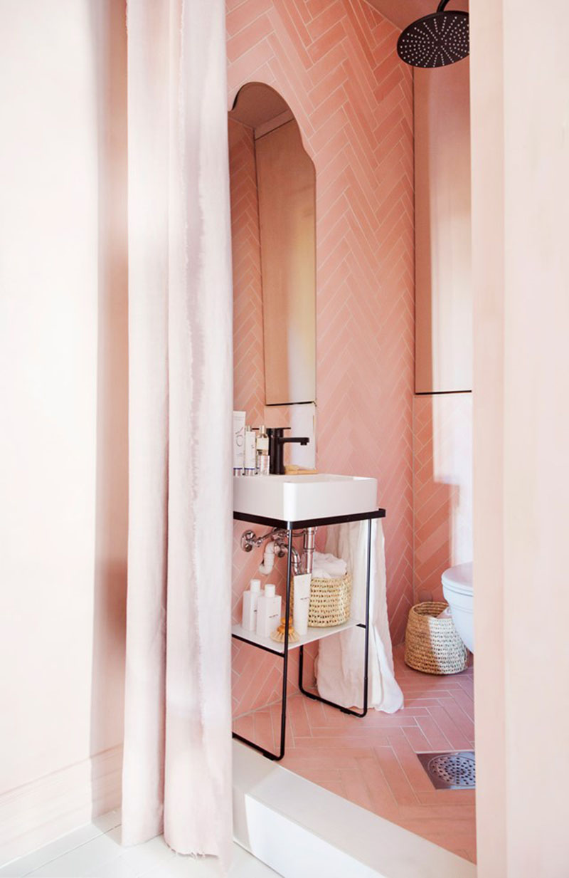 Lịm tim với những căn phòng tắm màu hồng millennial hiện đại - Ảnh 5.