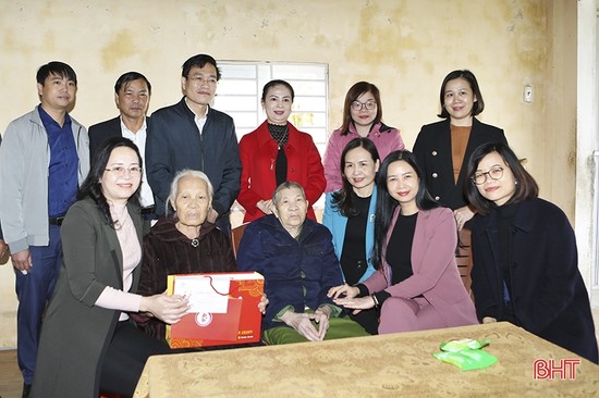 Lãnh đạo Hội LHPN Việt Nam tặng quà, chúc Tết gia đình chính sách, hội viên khó khăn ở Hà Tĩnh - Ảnh 1.