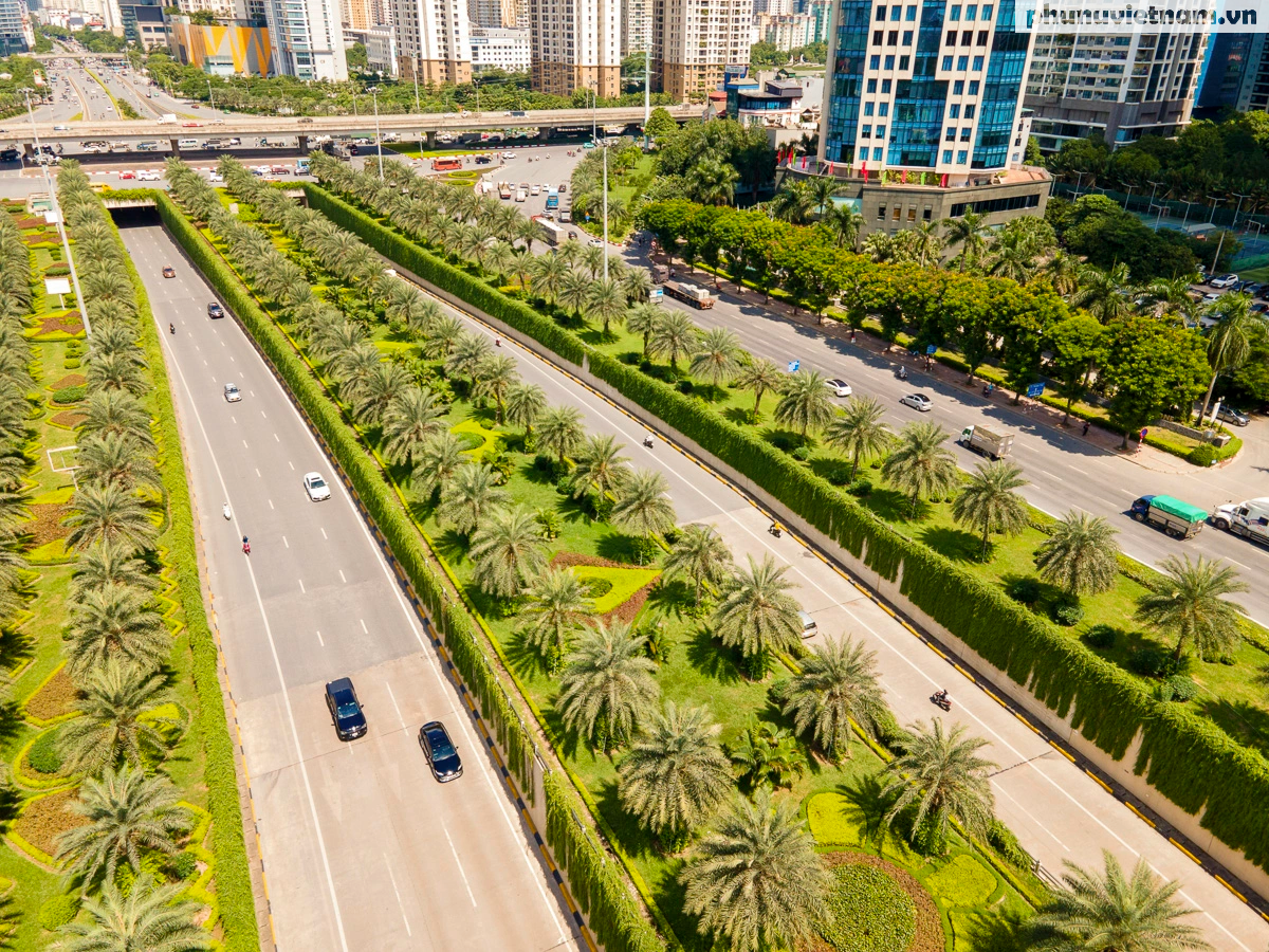 Các vách tường phủ kín cây xanh kéo dài hơn trăm mét ở cửa ngõ Hà Nội - Ảnh 2.