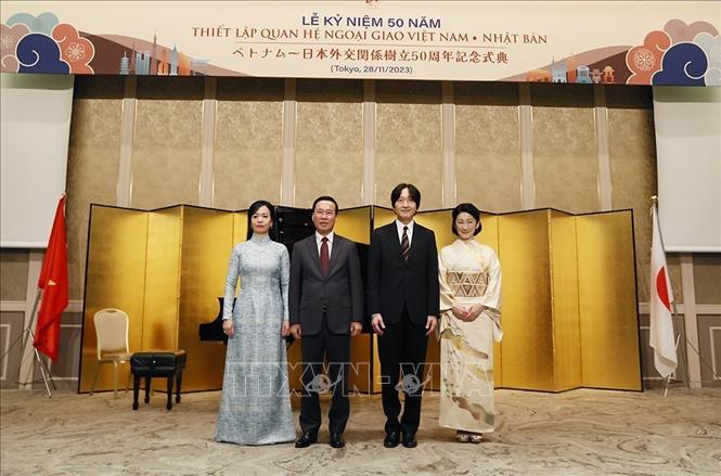 Chủ tịch nước Võ Văn Thưởng và Phu nhân dự lễ kỷ niệm 50 năm thiết lập quan hệ ngoại giao Việt Nam - Nhật Bản- Ảnh 2.