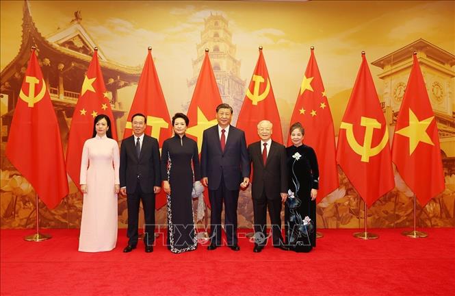 Chiêu đãi trọng thể chào mừng Tổng Bí thư, Chủ tịch nước Trung Quốc Tập Cận Bình và Phu nhân- Ảnh 2.