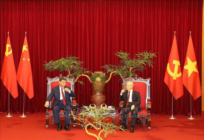 Tổng Bí thư Nguyễn Phú Trọng và Tổng Bí thư, Chủ tịch nước Trung Quốc Tập Cận Bình dự Tiệc trà- Ảnh 3.