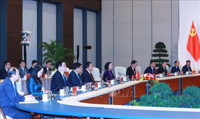 Thường trực Ban Bí thư Trương Thị Mai hội đàm với Chánh Văn phòng Trung ương Đảng Cộng sản Trung Quốc- Ảnh 2.