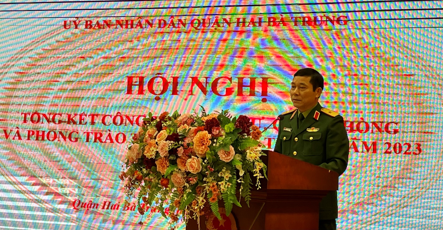 Hà Nội: Quận Hai Bà Trưng Tổng kết công tác quân sự, quốc phòng và phong trào thi đua Quyết thắng 
năm 2023, triển khai nhiệm vụ năm 2024- Ảnh 2.