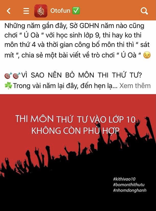 Nhiều phụ huynh Hà Nội “nhuộm đỏ” facebook phản đối việc môn thi thứ 4 - Ảnh 2.