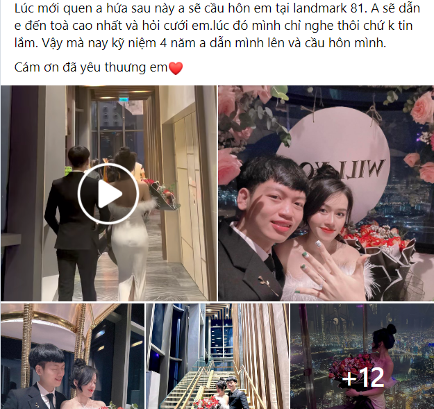 Màn cầu hôn lãng mạn trên tòa tháp cao nhất Sài Gòn: Chàng trai trẻ thực hiện lời hứa đầy sức nặng sau 4 năm - Ảnh 1.