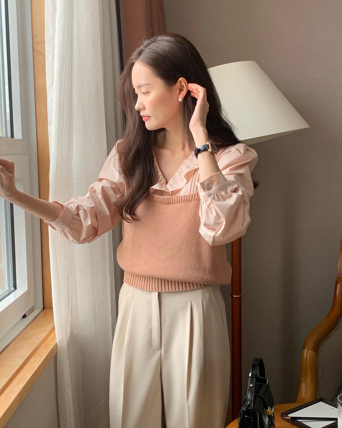 ĐẦM LINEN THÊU TAY HỒNG PASTEL - CỎ MAY