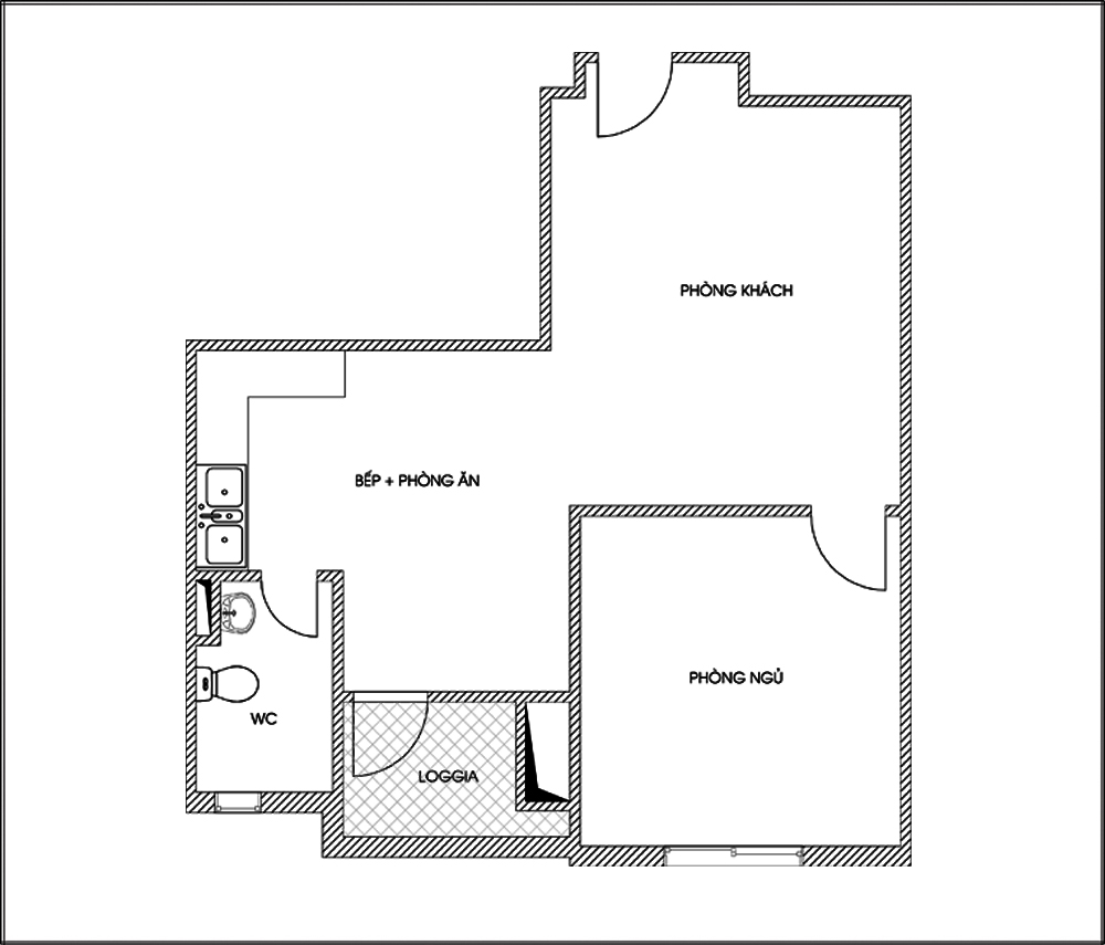 Cải tạo căn hộ 50m² từ 1 thành 2 phòng ngủ cho gia đình 3 người - Ảnh 1.