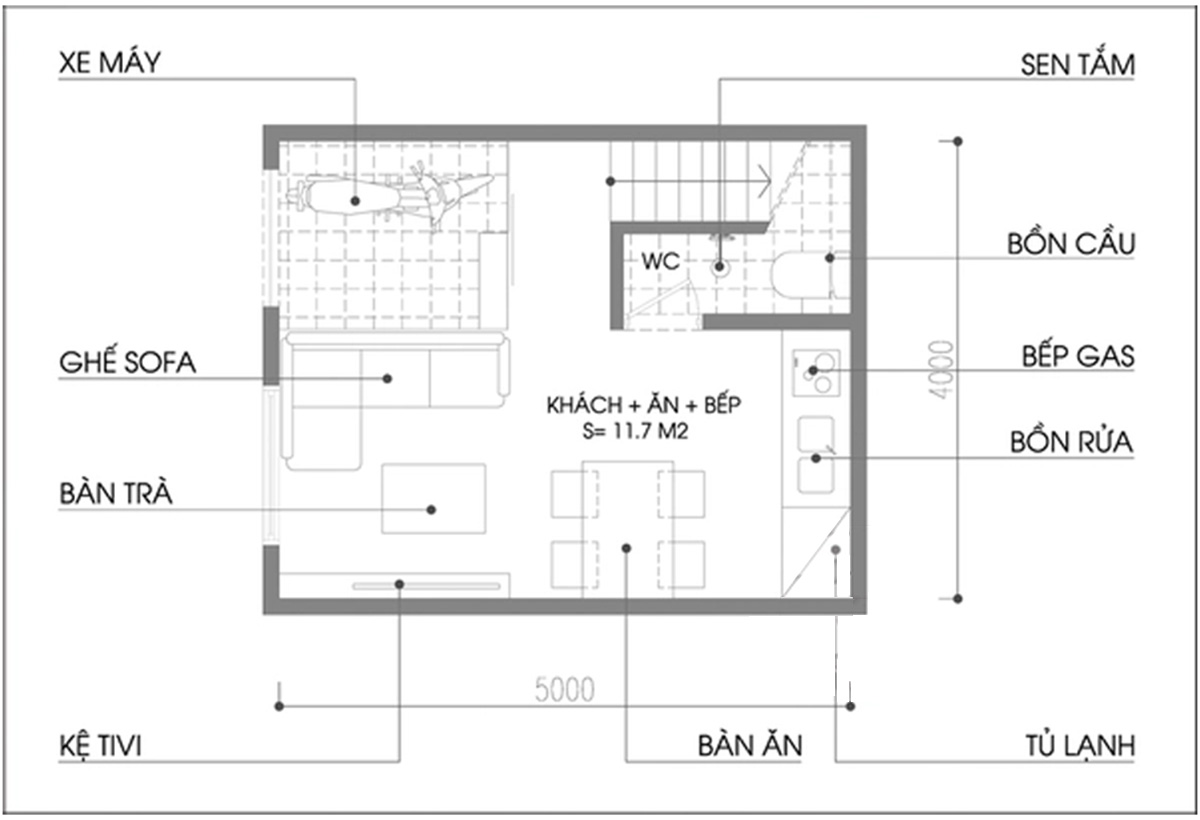 Cải tạo lại căn nhà 20m² cho 3 người ở - Ảnh 1.