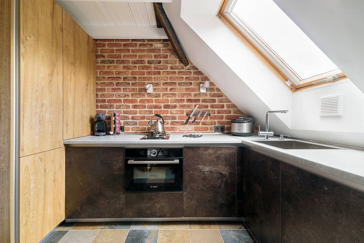 Gợi ý thiết kế căn bếp nhỏ xịn sò với những bức tường gạch trần duyên dáng - Ảnh 10.