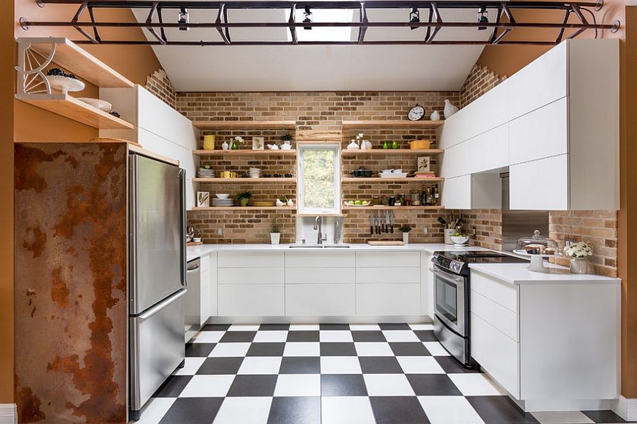 Gợi ý thiết kế căn bếp nhỏ xịn sò với những bức tường gạch trần duyên dáng - Ảnh 6.