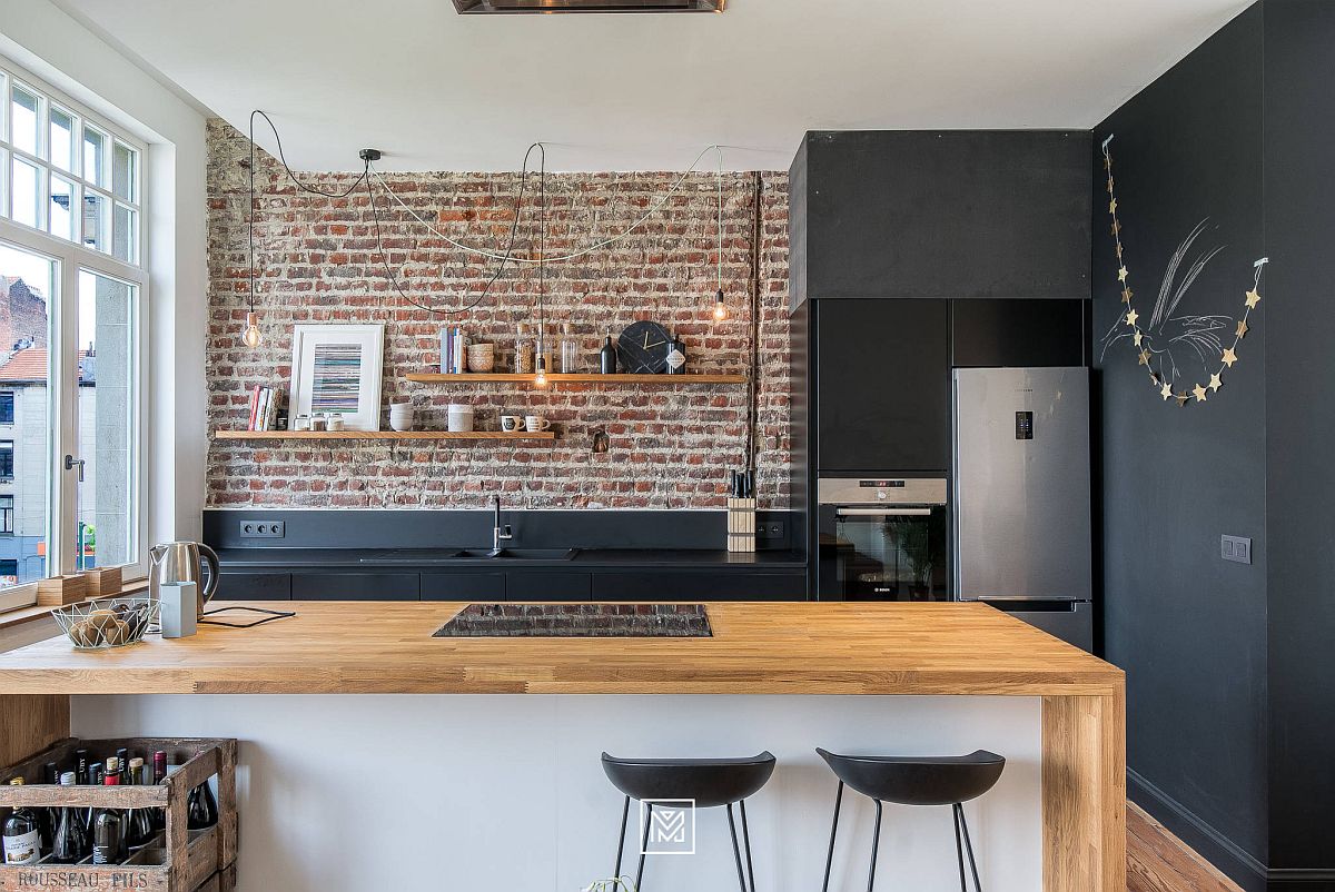 Gợi ý thiết kế căn bếp nhỏ xịn sò với những bức tường gạch trần duyên dáng - Ảnh 8.