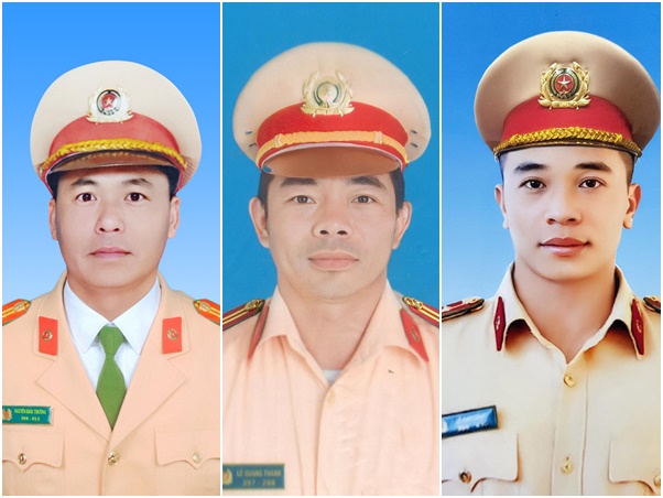Bộ Công an quyết định Truy thăng quân hàm cho 3 chiến sỹ CSGT trong vụ sạt lở đèo Bảo Lộc - Ảnh 1.