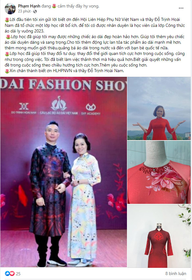 Gần 1.000 phụ nữ tham gia khóa học thiết kế áo dài ly vuông của NTK Đỗ Trịnh Hoài Nam - Ảnh 13.