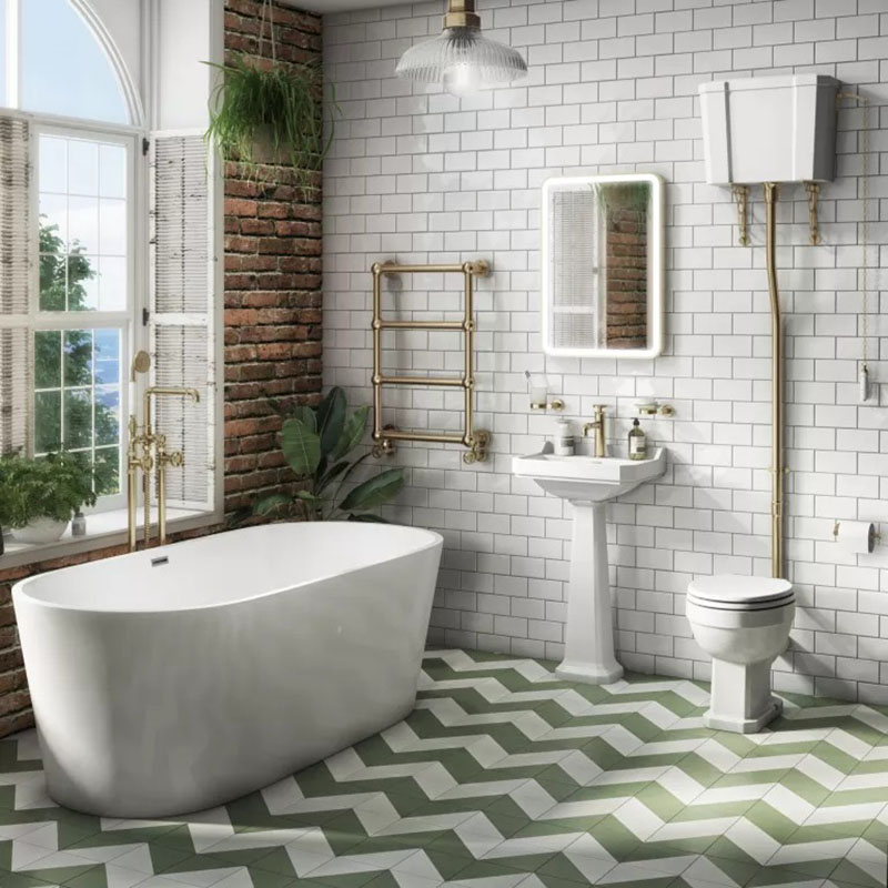 Bắt trend trang trí phòng tắm gia đình với gạch ốp màu xanh lá - Ảnh 5.