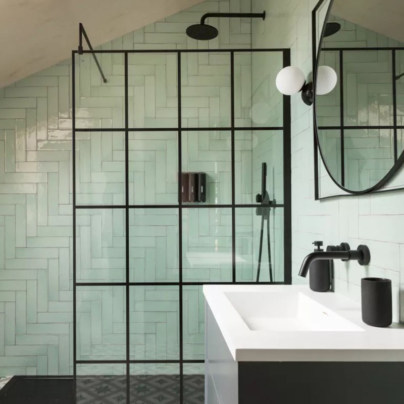 Bắt trend trang trí phòng tắm gia đình với gạch ốp màu xanh lá - Ảnh 8.