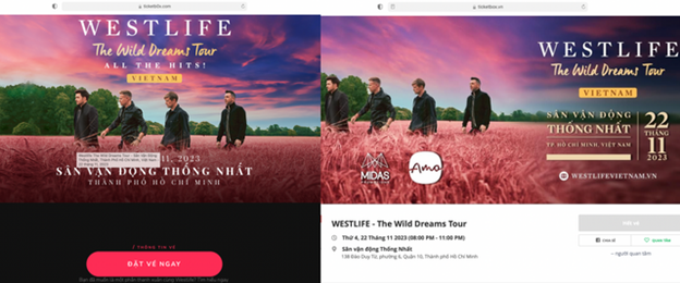 Cục An toàn thông tin ngăn chặn website giả mạo bán vé concert Westlife - Ảnh 1.