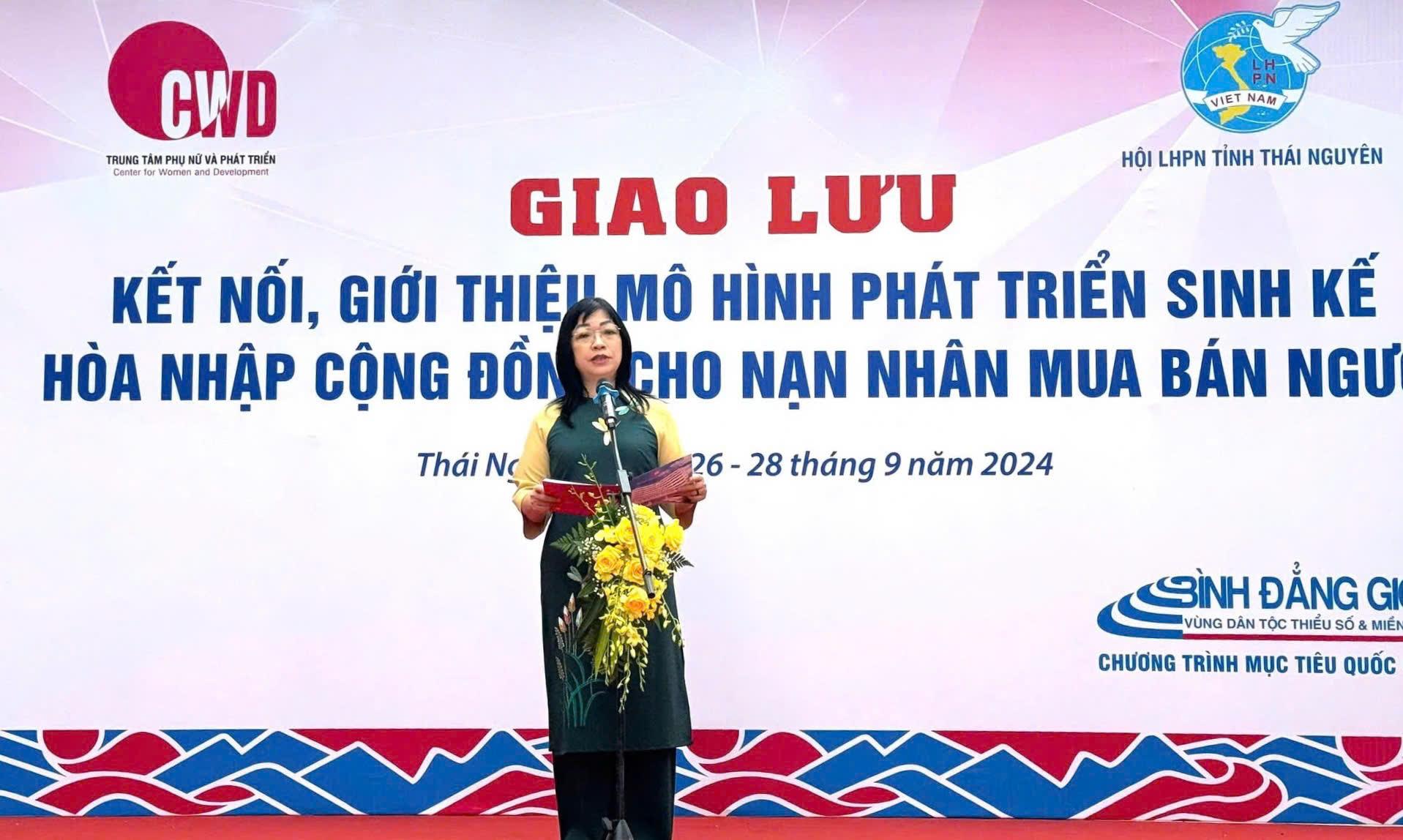 Giao lưu kết nối, giới thiệu mô hình sinh kế hòa nhập cộng đồng cho nạn nhân mua bán người tại Thái Nguyên- Ảnh 1.