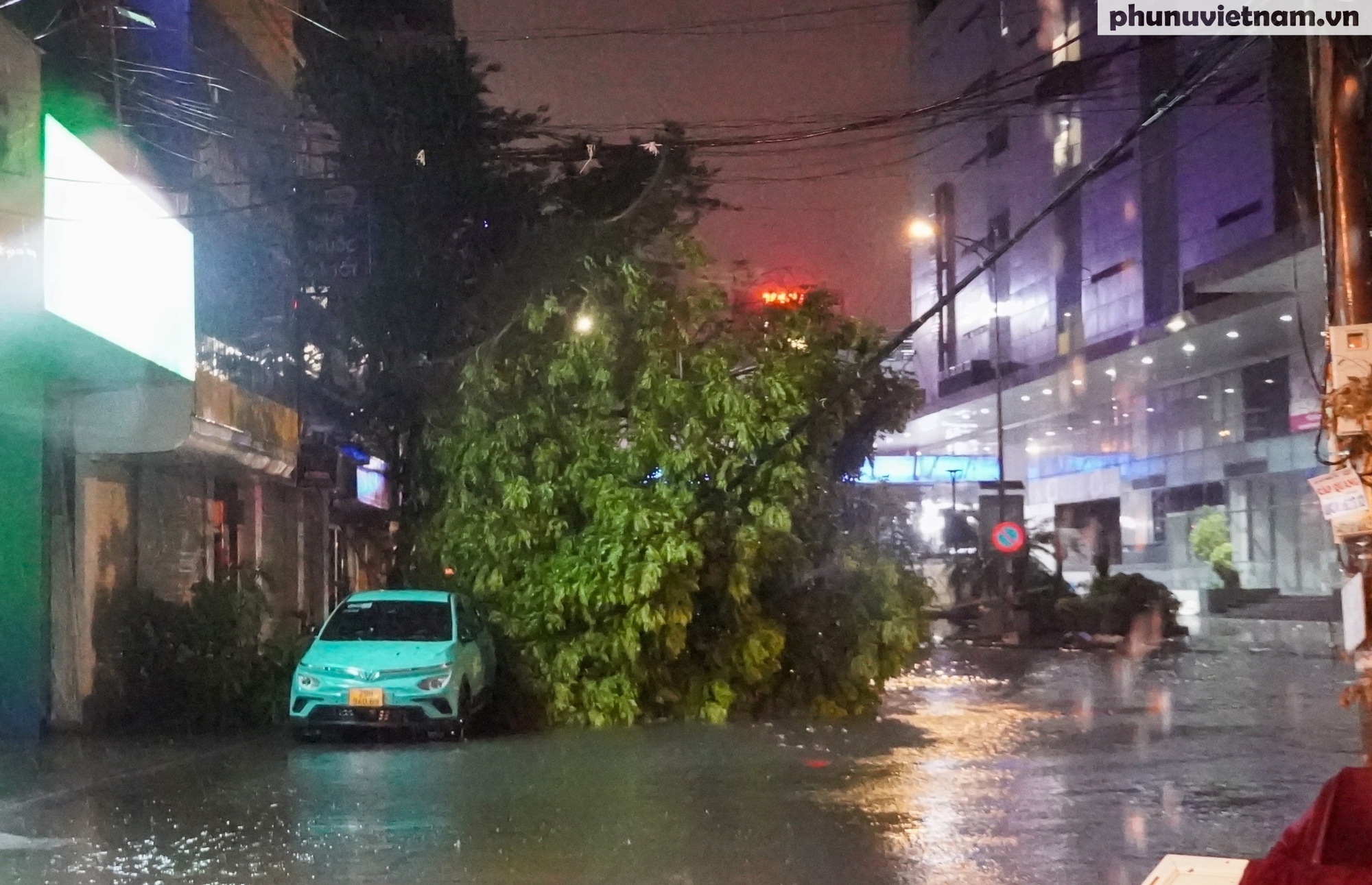 Phố phường Hà Nội cây đổ ngổn ngang, các lực lượng thức đêm nỗ lực khai thông đường- Ảnh 1.