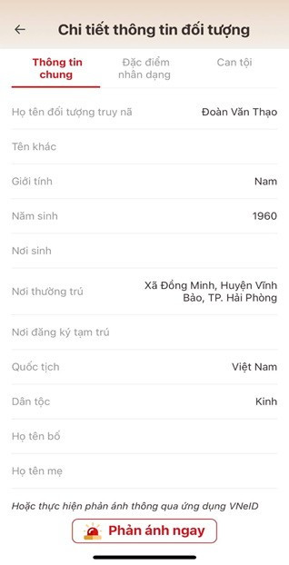 Triển khai tính năng "thông tin truy nã" trên ứng dụng VNeID- Ảnh 3.