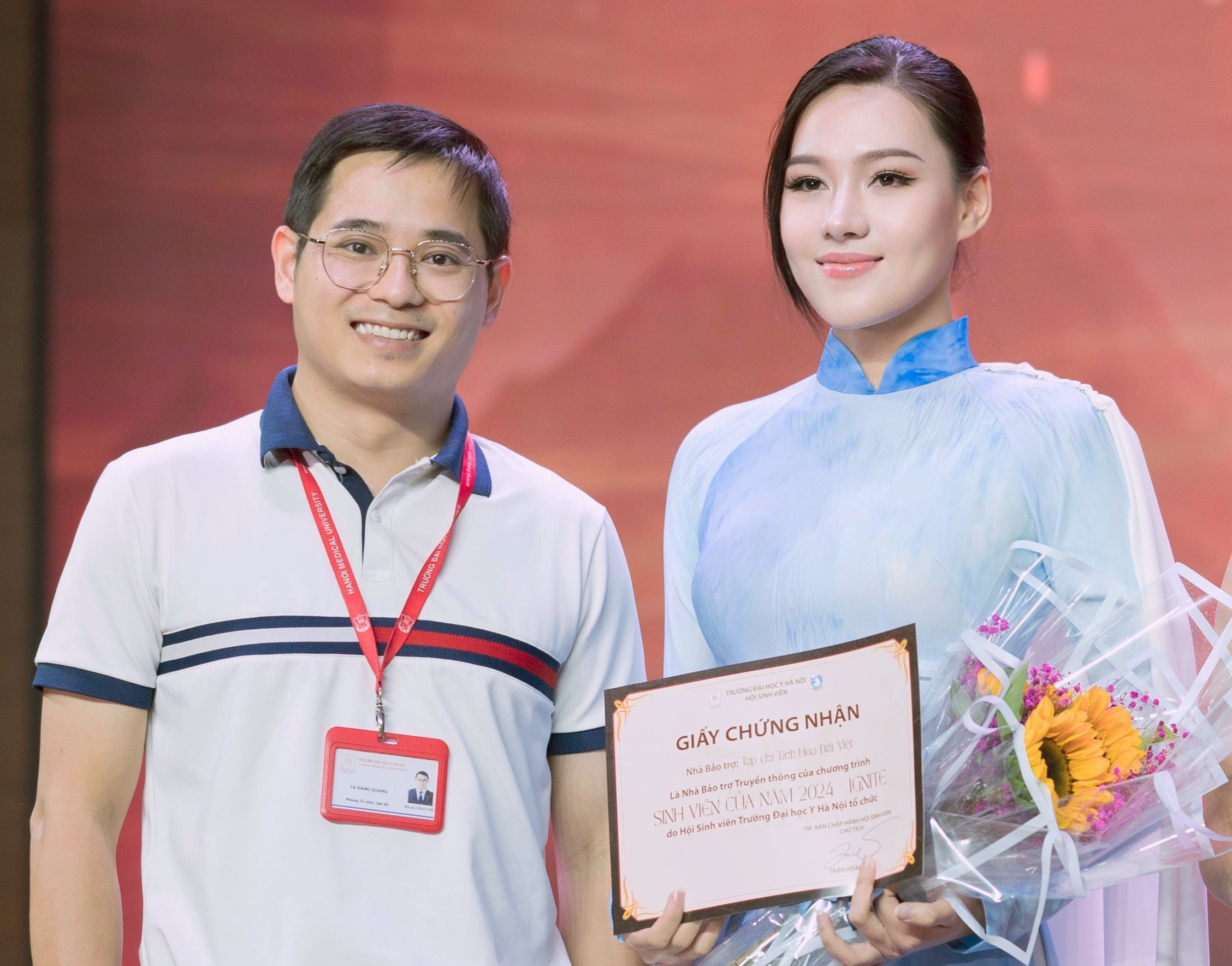 Hoa hậu Trúc Vũ tại cuộc thi "Sinh viên của năm 2024" do trường Đại học Y Hà Nội tổ chức