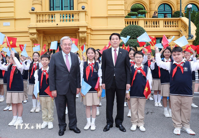 Chủ tịch nước Lương Cường chủ trì lễ đón chính thức Tổng Thư ký Liên hợp quốc- Ảnh 2. Chủ tịch nước Lương Cường chủ trì lễ đón chính thức Tổng Thư ký Liên hợp quốc- Ảnh 2.