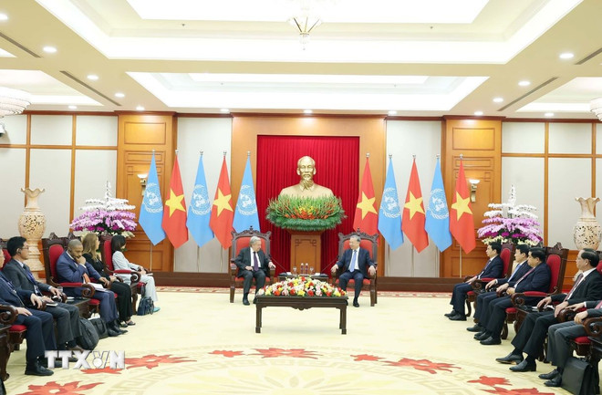 Tổng Bí thư Tô Lâm tiếp Tổng Thư ký Liên hợp quốc António Guterres- Ảnh 1. Tổng Bí thư Tô Lâm tiếp Tổng Thư ký Liên hợp quốc António Guterres- Ảnh 1.