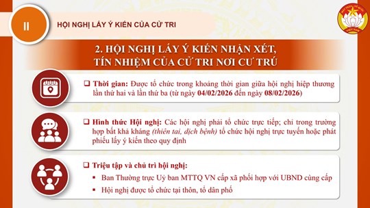 Quy trình hiệp thương lựa chọn, giới thiệu người ứng cử đại biểu Quốc hội, đại biểu HĐND các cấp và việc tổ chức các hội nghị lấy ý kiến cử tri- Ảnh 5. Quy trình hiệp thương lựa chọn, giới thiệu người ứng cử đại biểu Quốc hội, đại biểu HĐND các cấp và việc tổ chức các hội nghị lấy ý kiến cử tri- Ảnh 5.