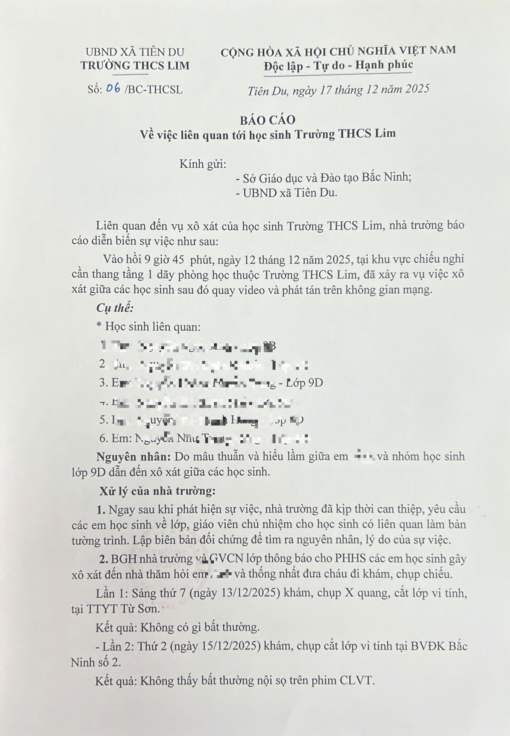 Yêu cầu xử lý nghiêm khắc vụ bạo lực học đường tại trường THCS Lim- Ảnh 1. Yêu cầu xử lý nghiêm khắc vụ bạo lực học đường tại trường THCS Lim- Ảnh 1.