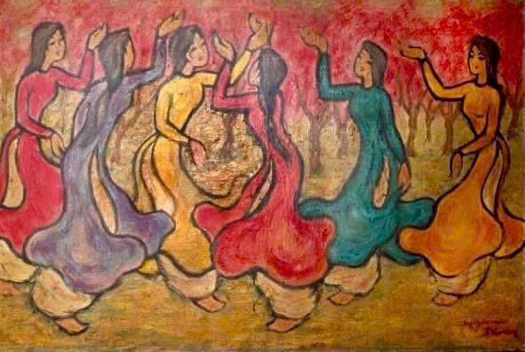 Tác phẩm "Du xuân" của tác giả Nguyễn Văn Phương sáng tác vào thập niên 1970 Tác phẩm "Du xuân" của tác giả Nguyễn Văn Phương sáng tác vào thập niên 1970