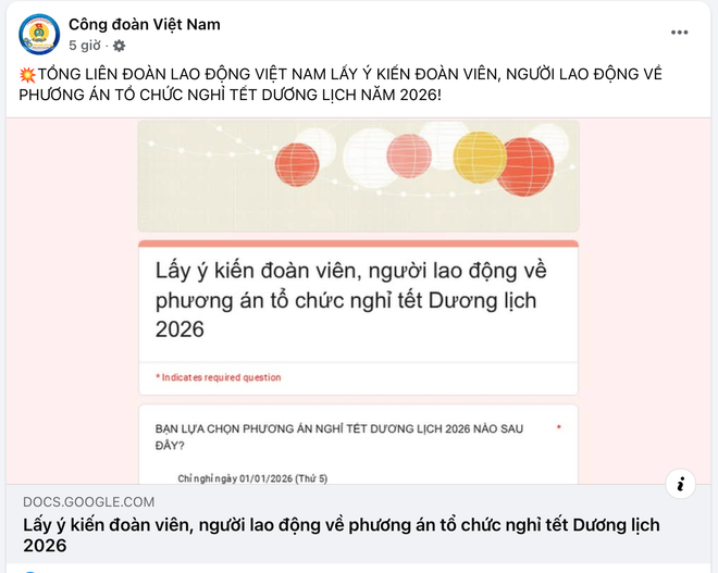 Công đoàn nhất trí với phương án nghỉ dịp Tết Dương lịch kéo dài 4 ngày- Ảnh 1.