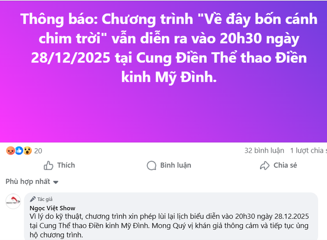 Đêm nhạc "Về đây bốn cánh chim trời" hủy giờ chót, nghệ sĩ, khán giả bức xúc- Ảnh 3.