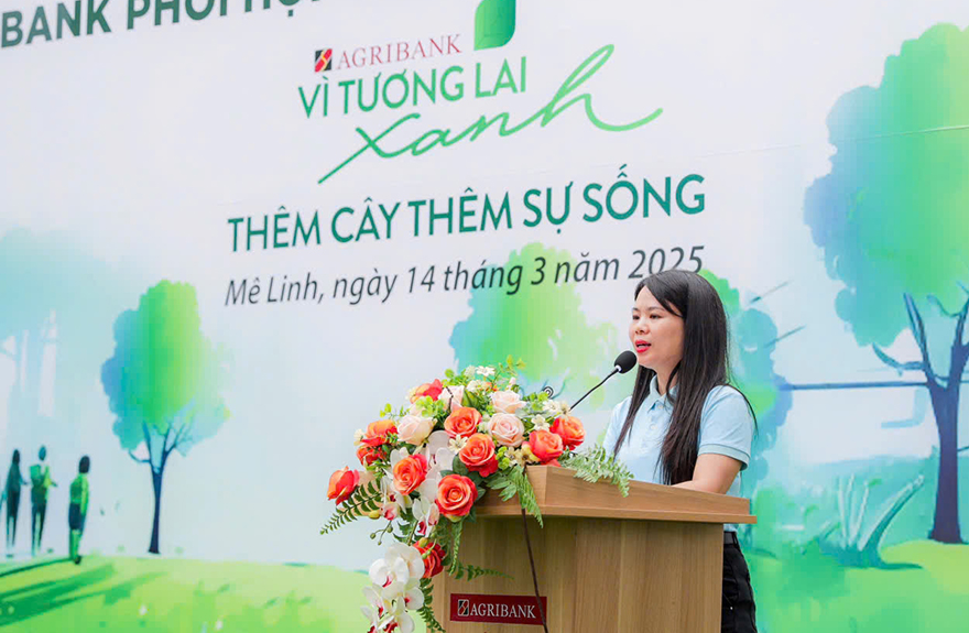 'Agribank - Thêm cây, thêm sự sống', lan tỏa hành trình 'Vì tương lai xanh' tại Mê Linh- Ảnh 2.